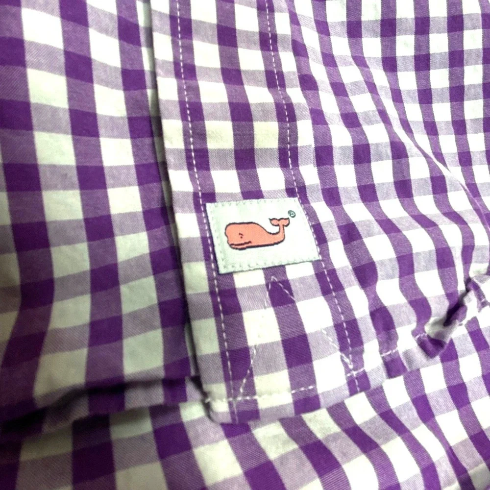 Vineyard Vines Murray Shirt Mens XL Purple White‎ Check Long Sleeve Button Up